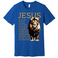 Lion Christian Jesus Is My God King Lord And Savior Premium T-Shirt