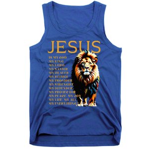 Lion Christian Jesus Is My God King Lord And Savior Tank Top