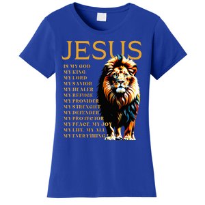 Lion Christian Jesus Is My God King Lord And Savior Women's T-Shirt