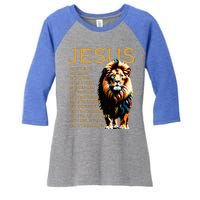 Lion Christian Jesus Is My God King Lord And Savior Women's Tri-Blend 3/4-Sleeve Raglan Shirt