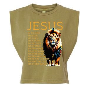 Lion Christian Jesus Is My God King Lord And Savior Garment-Dyed Women's Muscle Tee