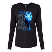 Lion Christian Jesus Is My God King Lord And Savior Womens Cotton Relaxed Long Sleeve T-Shirt