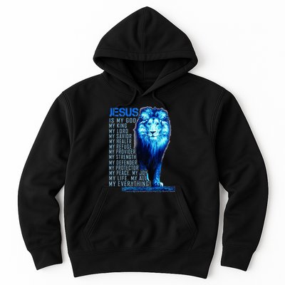 Lion Christian Jesus Is My God King Lord And Savior Hoodie