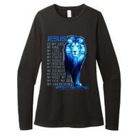 Lion Christian Jesus Is My God King Lord And Savior Womens CVC Long Sleeve Shirt