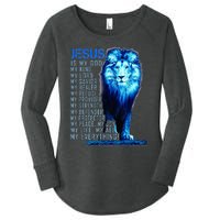 Lion Christian Jesus Is My God King Lord And Savior Women's Perfect Tri Tunic Long Sleeve Shirt