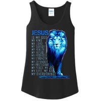 Lion Christian Jesus Is My God King Lord And Savior Ladies Essential Tank