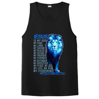 Lion Christian Jesus Is My God King Lord And Savior PosiCharge Competitor Tank