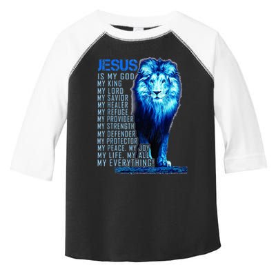 Lion Christian Jesus Is My God King Lord And Savior Toddler Fine Jersey T-Shirt