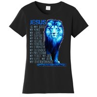 Lion Christian Jesus Is My God King Lord And Savior Women's T-Shirt