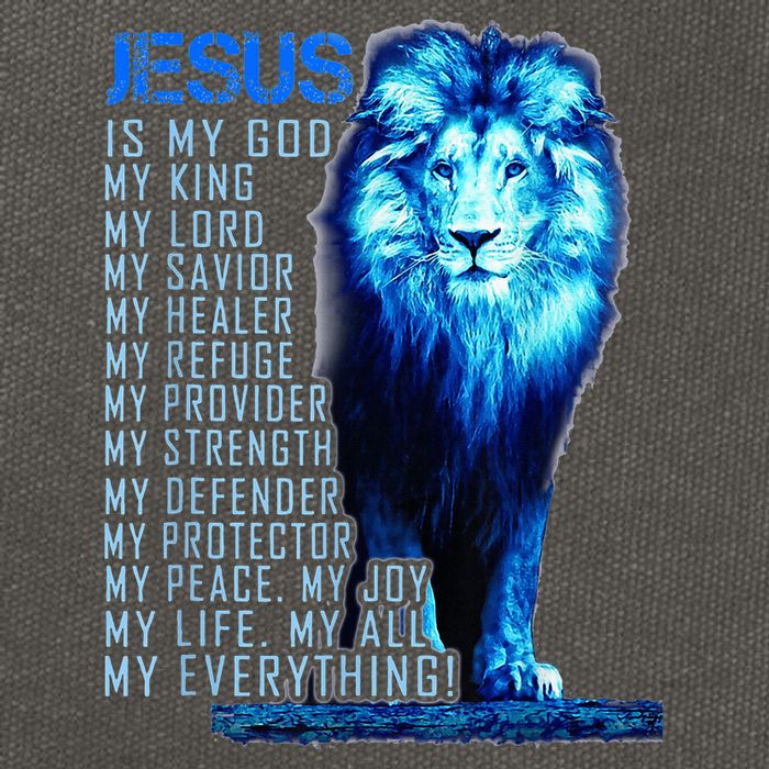 Lion Christian Jesus Is My God King Lord And Savior Cotton Canvas Backpack