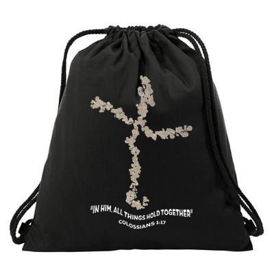 Laminin Christian Jesus Cross Drawstring Bag