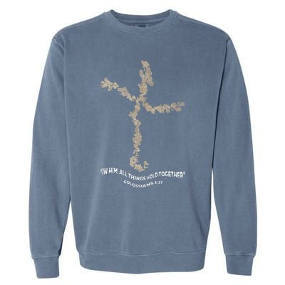 Laminin Christian Jesus Cross Garment-Dyed Sweatshirt