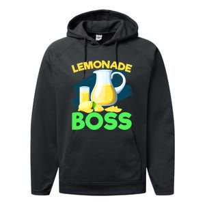 Lemonade Crew Kids Funny Lemonade Boss Lemon Lover Squad Performance Fleece Hoodie