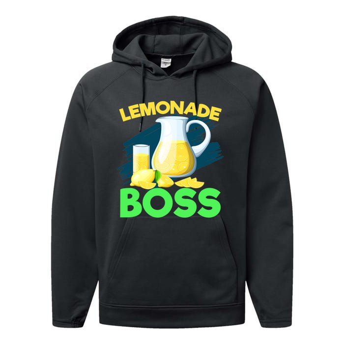 Lemonade Crew Kids Funny Lemonade Boss Lemon Lover Squad Performance Fleece Hoodie