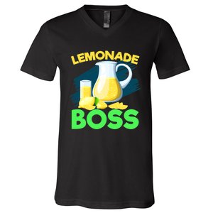 Lemonade Crew Kids Funny Lemonade Boss Lemon Lover Squad V-Neck T-Shirt