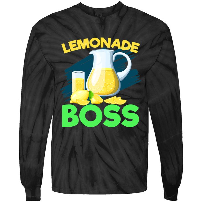 Lemonade Crew Kids Funny Lemonade Boss Lemon Lover Squad Tie-Dye Long Sleeve Shirt