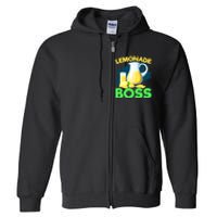 Lemonade Crew Kids Funny Lemonade Boss Lemon Lover Squad Full Zip Hoodie