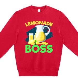 Lemonade Crew Kids Funny Lemonade Boss Lemon Lover Squad Premium Crewneck Sweatshirt