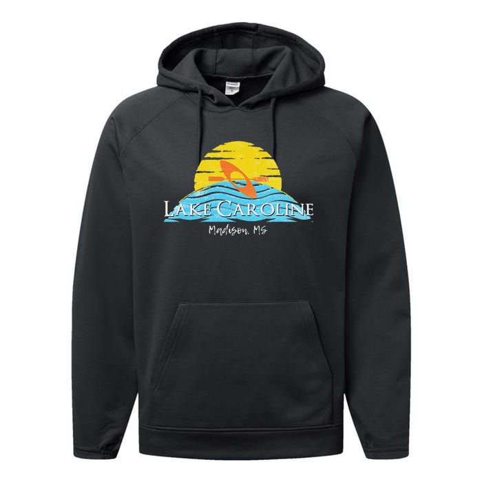 Lake Caroline Kayak Mississippi Performance Fleece Hoodie