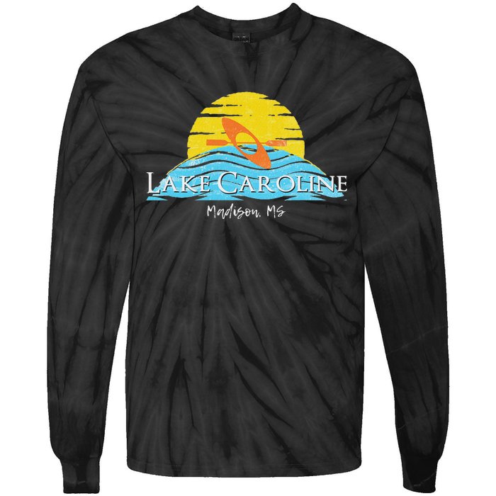 Lake Caroline Kayak Mississippi Tie-Dye Long Sleeve Shirt