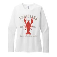 Louisiana Crawfish Laissez Le Bon Temps Rouler Womens CVC Long Sleeve Shirt