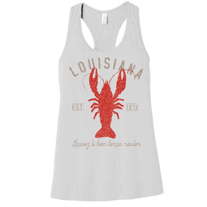 Louisiana Crawfish Laissez Le Bon Temps Rouler Women's Racerback Tank