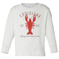 Louisiana Crawfish Laissez Le Bon Temps Rouler Toddler Long Sleeve Shirt