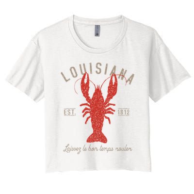 Louisiana Crawfish Laissez Le Bon Temps Rouler Women's Crop Top Tee