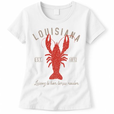 Louisiana Crawfish Laissez Le Bon Temps Rouler Womens T-Shirt