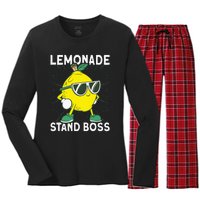 Lemonade Crew Lemonade Stand Boss Women's Long Sleeve Flannel Pajama Set 