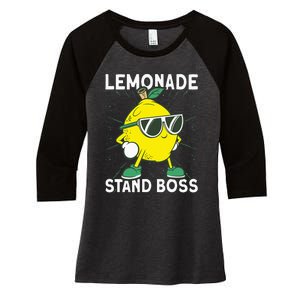 Lemonade Crew Lemonade Stand Boss Women's Tri-Blend 3/4-Sleeve Raglan Shirt