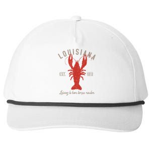 Louisiana Crawfish Laissez Le Bon Temps Rouler Snapback Five-Panel Rope Hat