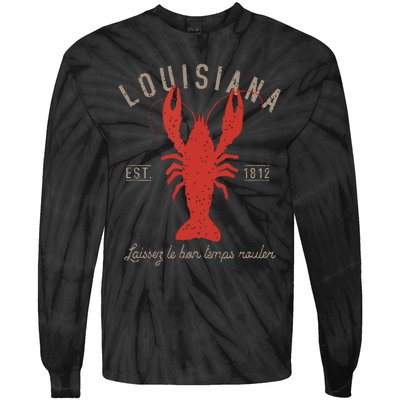 Louisiana Crawfish Laissez Le Bon Temps Rouler Tie-Dye Long Sleeve Shirt