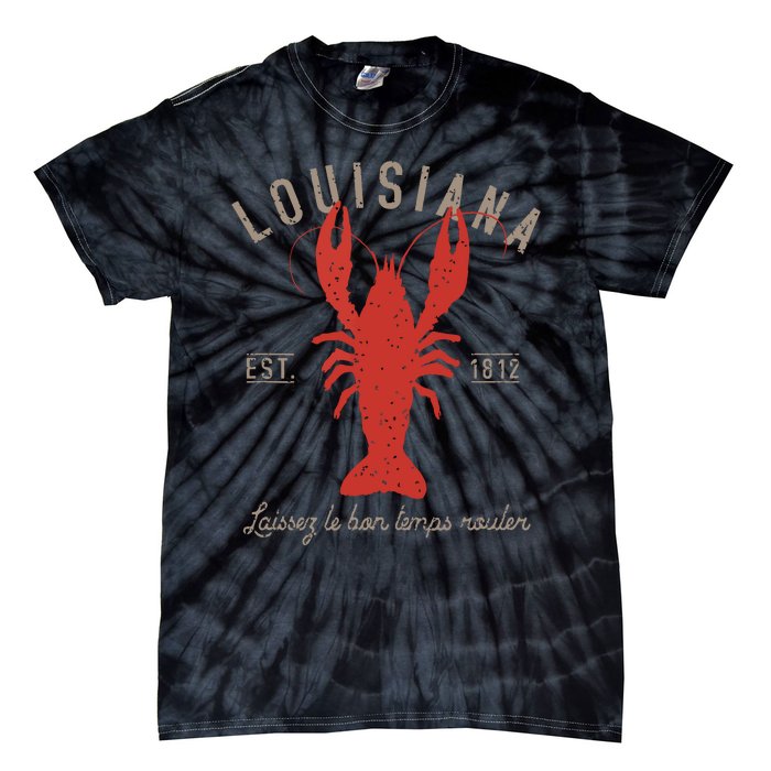 Louisiana Crawfish Laissez Le Bon Temps Rouler Tie-Dye T-Shirt