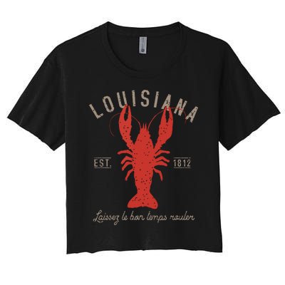 Louisiana Crawfish Laissez Le Bon Temps Rouler Women's Crop Top Tee