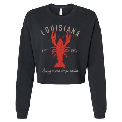 Louisiana Crawfish Laissez Le Bon Temps Rouler Cropped Pullover Crew