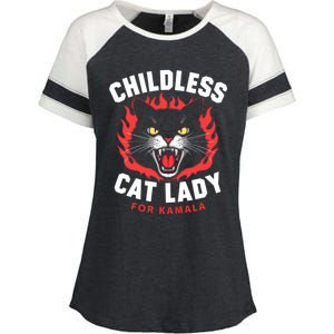 Less Cat Lady For Kamala Gift Enza Ladies Jersey Colorblock Tee