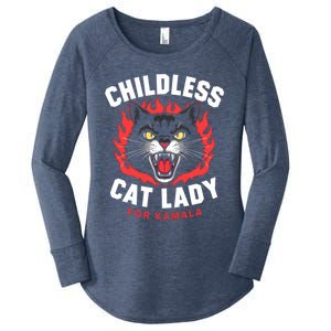 Less Cat Lady For Kamala Gift Women's Perfect Tri Tunic Long Sleeve Shirt