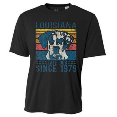 Louisiana Catahoula Leopard Dog Us State Dog Fan Lover Retro Cooling Performance Crew T-Shirt