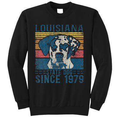 Louisiana Catahoula Leopard Dog Us State Dog Fan Lover Retro Sweatshirt