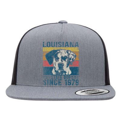 Louisiana Catahoula Leopard Dog Us State Dog Fan Lover Retro Flat Bill Trucker Hat