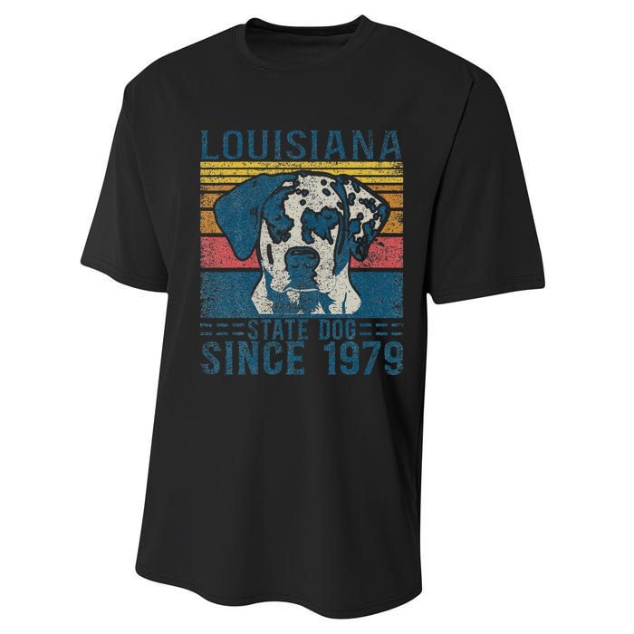 Louisiana Catahoula Leopard Dog Us State Dog Fan Lover Retro Performance Sprint T-Shirt