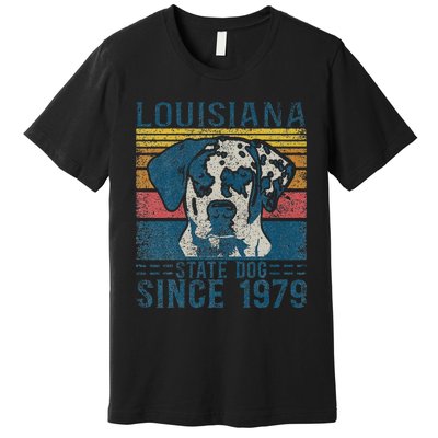 Louisiana Catahoula Leopard Dog Us State Dog Fan Lover Retro Premium T-Shirt