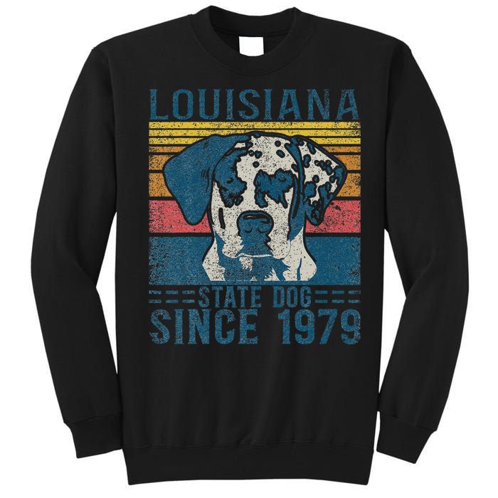 Louisiana Catahoula Leopard Dog Us State Dog Fan Lover Retro Tall Sweatshirt