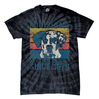 Louisiana Catahoula Leopard Dog Us State Dog Fan Lover Retro Tie-Dye T-Shirt