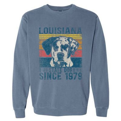 Louisiana Catahoula Leopard Dog Us State Dog Fan Lover Retro Garment-Dyed Sweatshirt