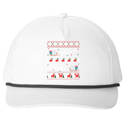 Librarian Christmas Library Book Reader Ugly Xmas Sweater Gift Snapback Five-Panel Rope Hat