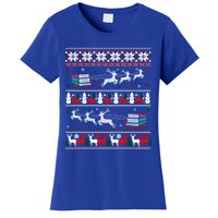 Librarian Christmas Library Book Reader Ugly Xmas Sweater Gift Women's T-Shirt