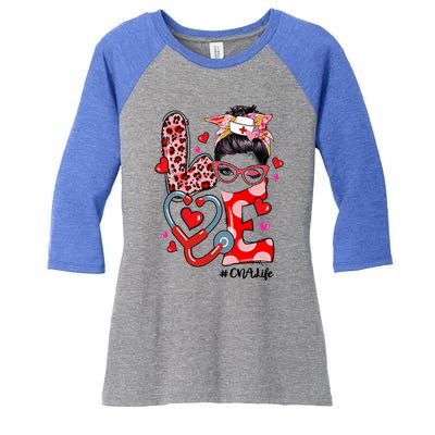 Love Cna Life Nurse Funny Valentines Day Great Gift Women's Tri-Blend 3/4-Sleeve Raglan Shirt