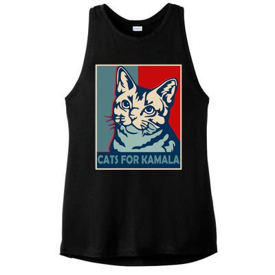 Less Cat Lady Is Voting Kamala Harris President 2024 Cool Gift Ladies PosiCharge Tri-Blend Wicking Tank